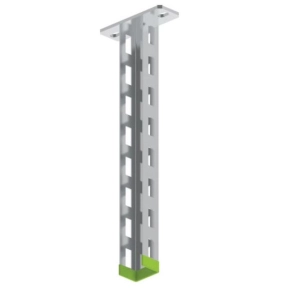   Baks 752003 WPCB300 függesztett oszlop fejlemezzel 50×35×300 mm U-profil védősapkával tartóoszlop, kábelvezetési elemek rögzítéséhez