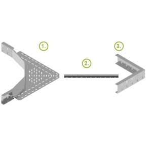   Baks 214010 KDKSCH100 Kábeltálca sarokidom készlet 100 mm oldalmagassághoz, önhordó, szalaghorganyzott, anyagvastagság 2,0 mm