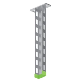   Baks 762350 WPBM500 függesztett oszlop fejlemezzel 60×32×500 mm, tűzihorganyzott tartóoszlop, kábelvezetési elemek rögzítéséhez