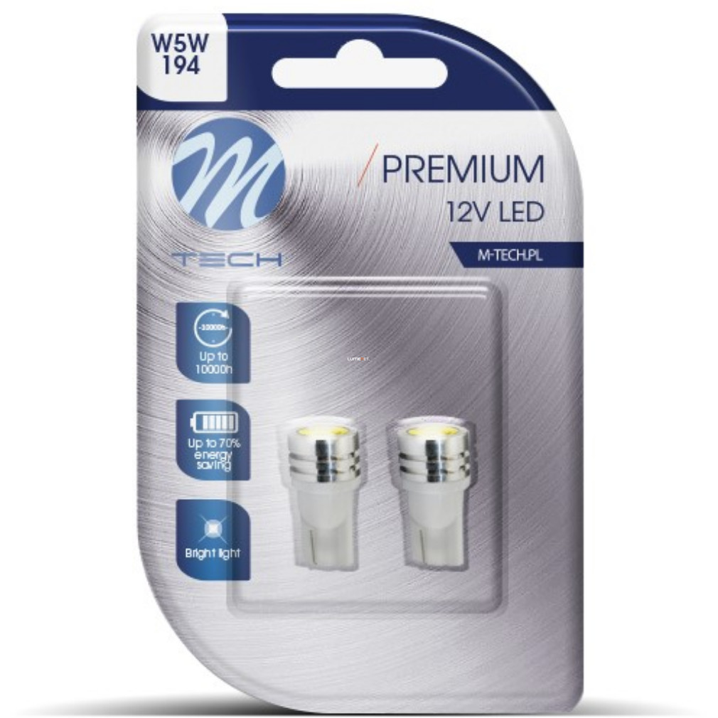 M-TECH Premium W5W LED jelzőizzó, 2db/bliszter (CP7B)