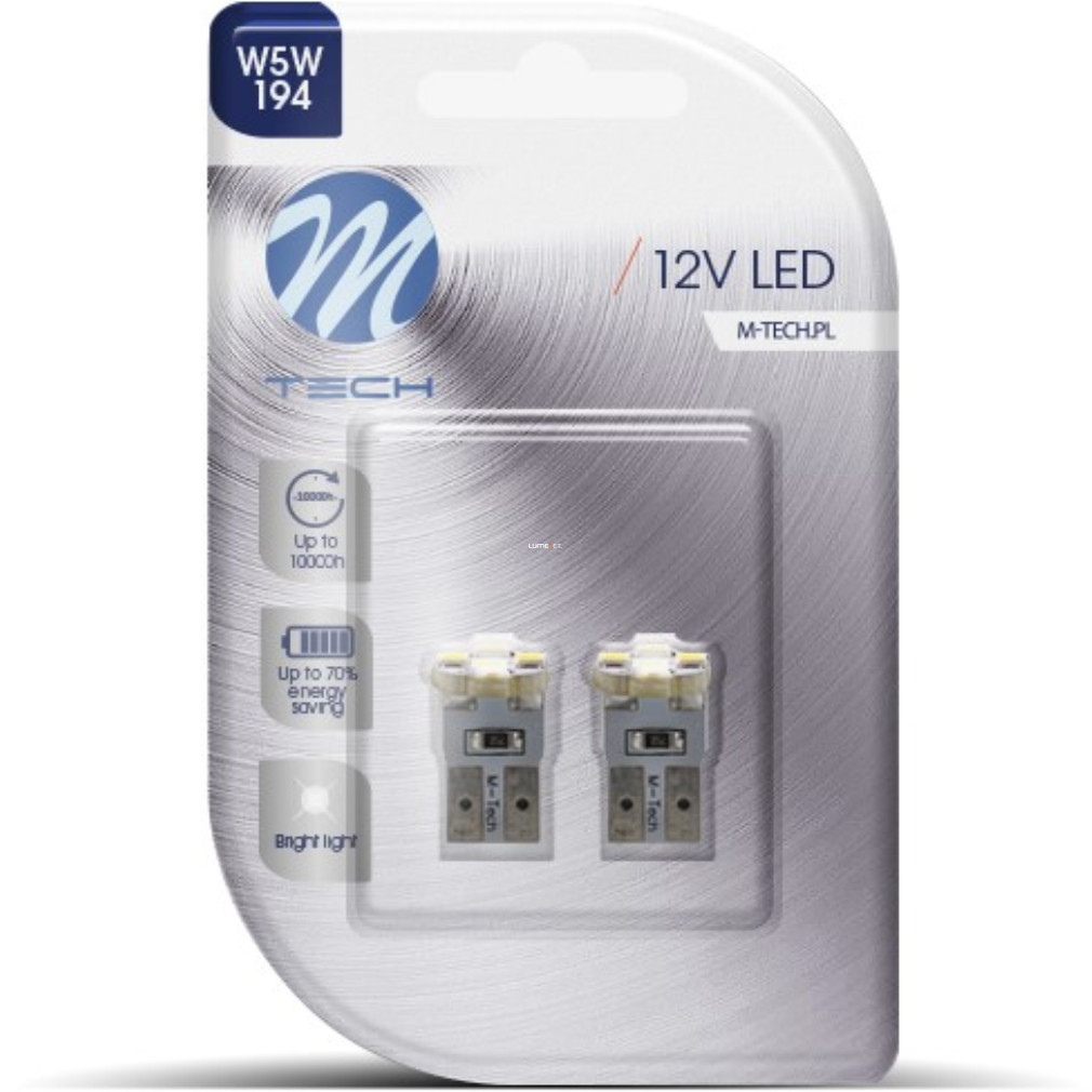 M-TECH W5W LED jelzőizzó, 2db/bliszter