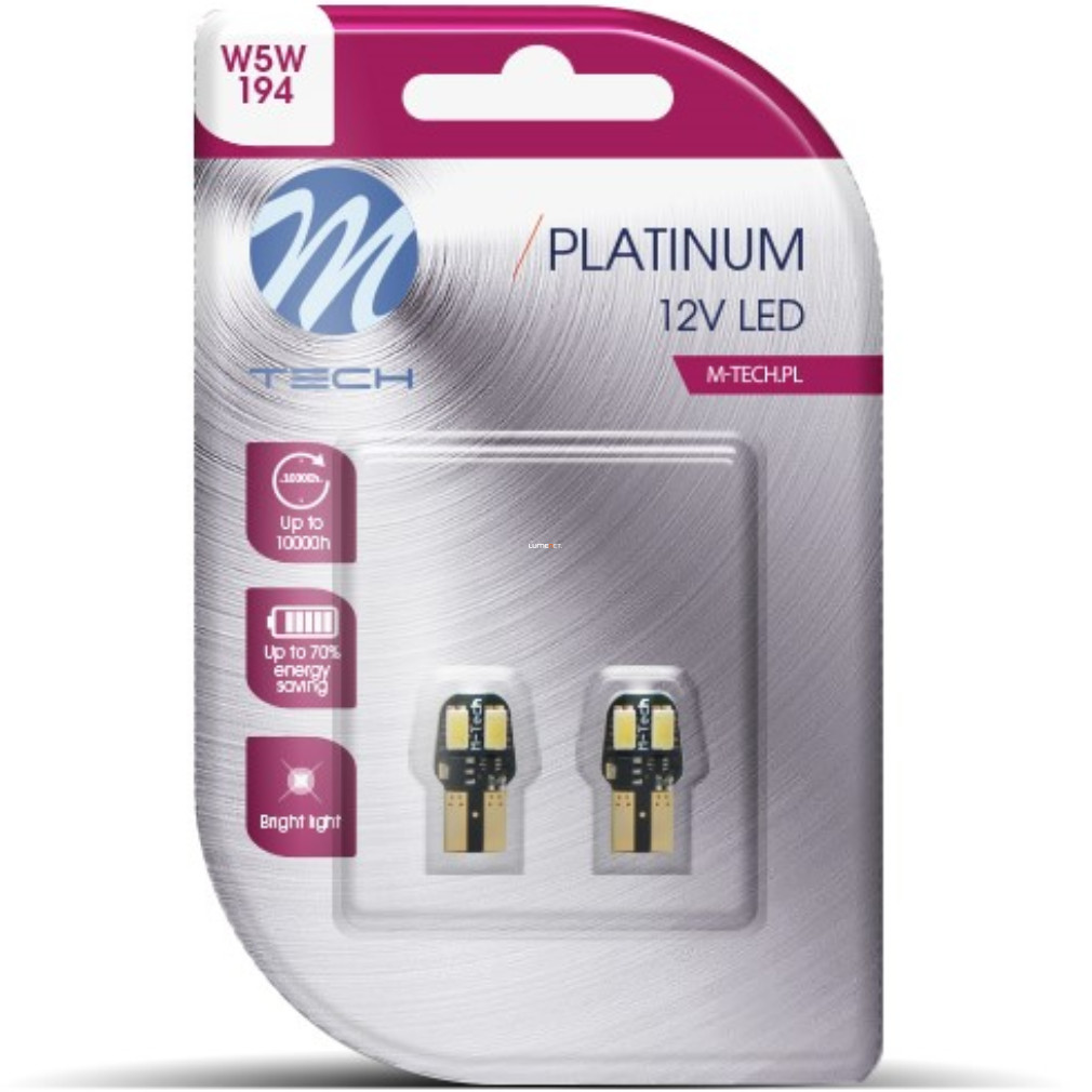 M-TECH Platinum W5W LED jelzőizzó, 2db/bliszter