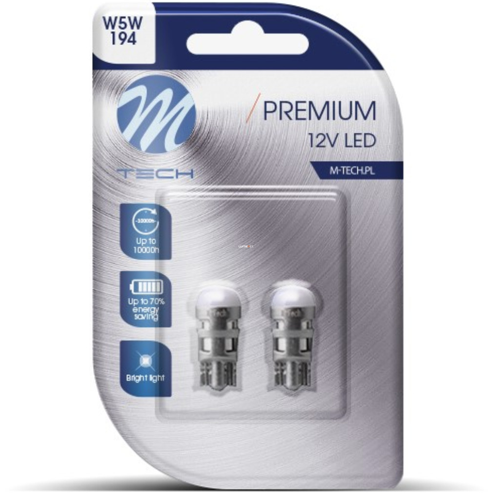 M-TECH Premium W5W LED jelzőizzó, 2db/bliszter