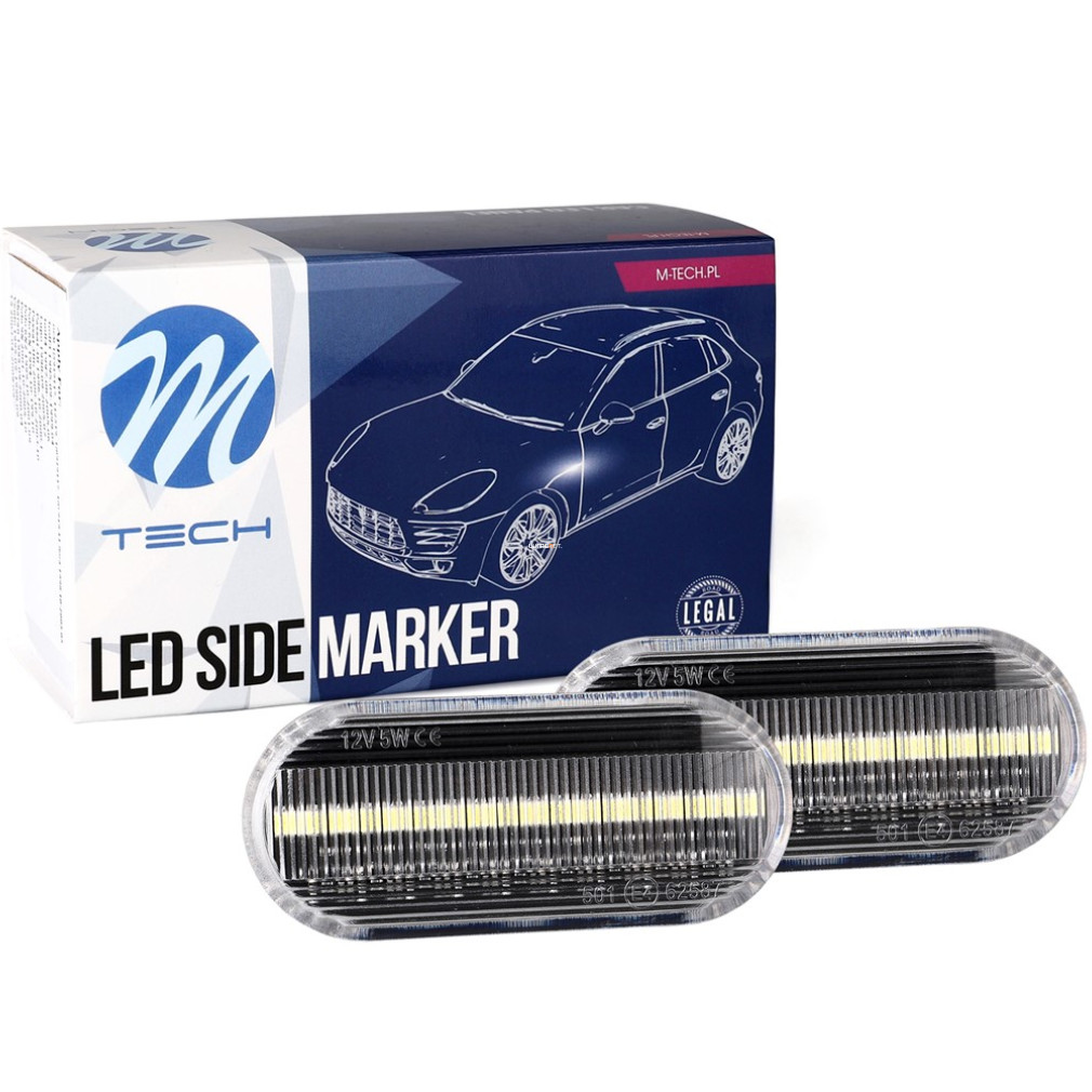M-TECH Oldalsó index lámpa, LED-es, Volkswagen Golf 4, áttetsző
