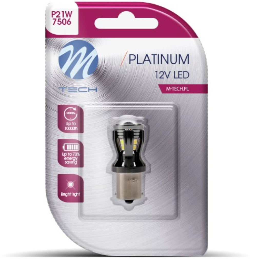 M-TECH Platinum P21W LED jelzőizzó, 12-24 V (LB106W)