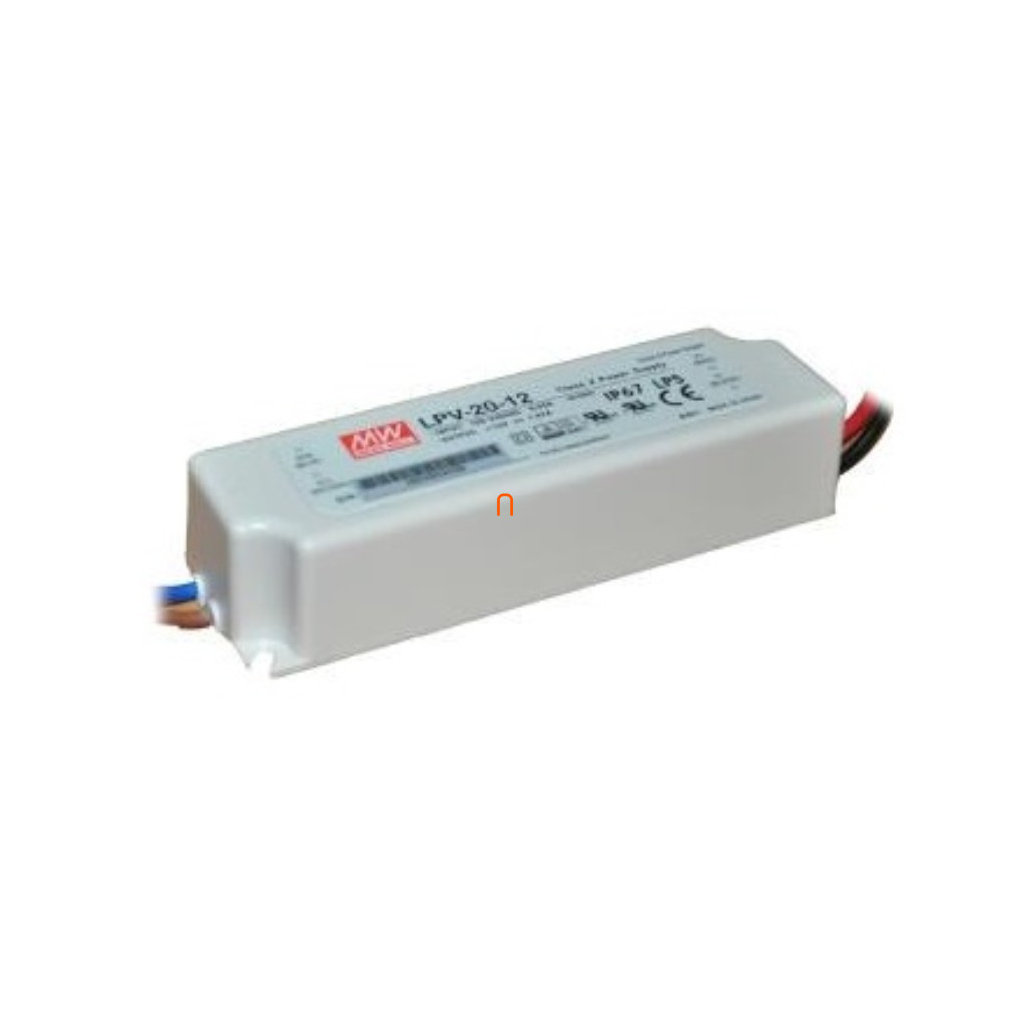 Egykimenetes Class 2 tápegység LED alkalmazásokhoz, LPV-20-12Vin: 90-264 VAC, Vout: 12 VDC (0-1,67A), P: 20 W