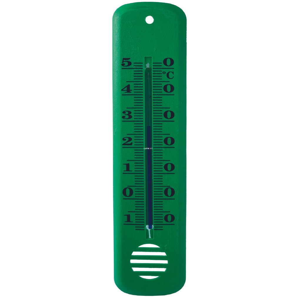 Beltéri hőmérő 14,5 cm, zöld színű