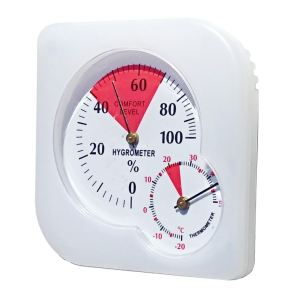   Beltéri hőmérő páratartalom érzékelővel, fehér színben