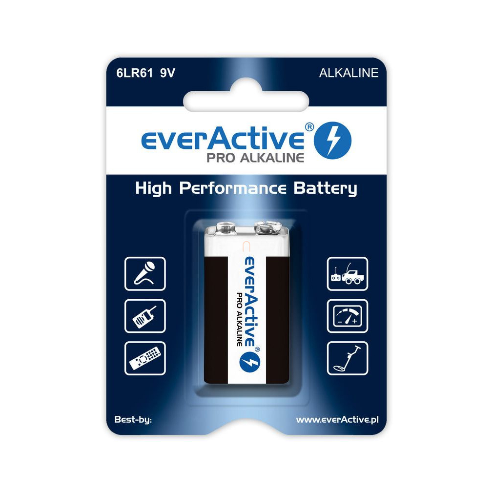 Elem 9V 6LR61 bliszteres EverActive Pro Alkaline