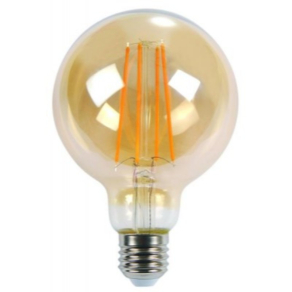   LED Globe G125 6W E27 550lm 2200K meleg fehér fényforrás Ra80 230V VINTAGE ORO-E27-G125-FL-AMBER-6W-WW 5902533190614 Led-Pol