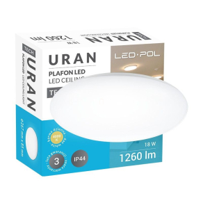   Mennyezeti lámpa 18W IP44 1260lm ORO-Uran-18W LED-POL 5902533191949