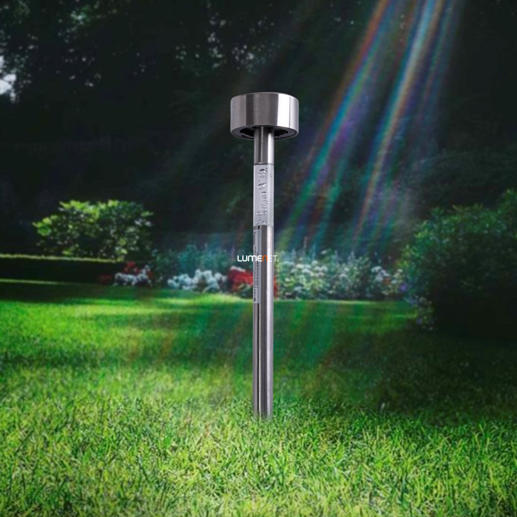 Kültéri földbe szúrható napelemes lámpa, ezüst (Color)