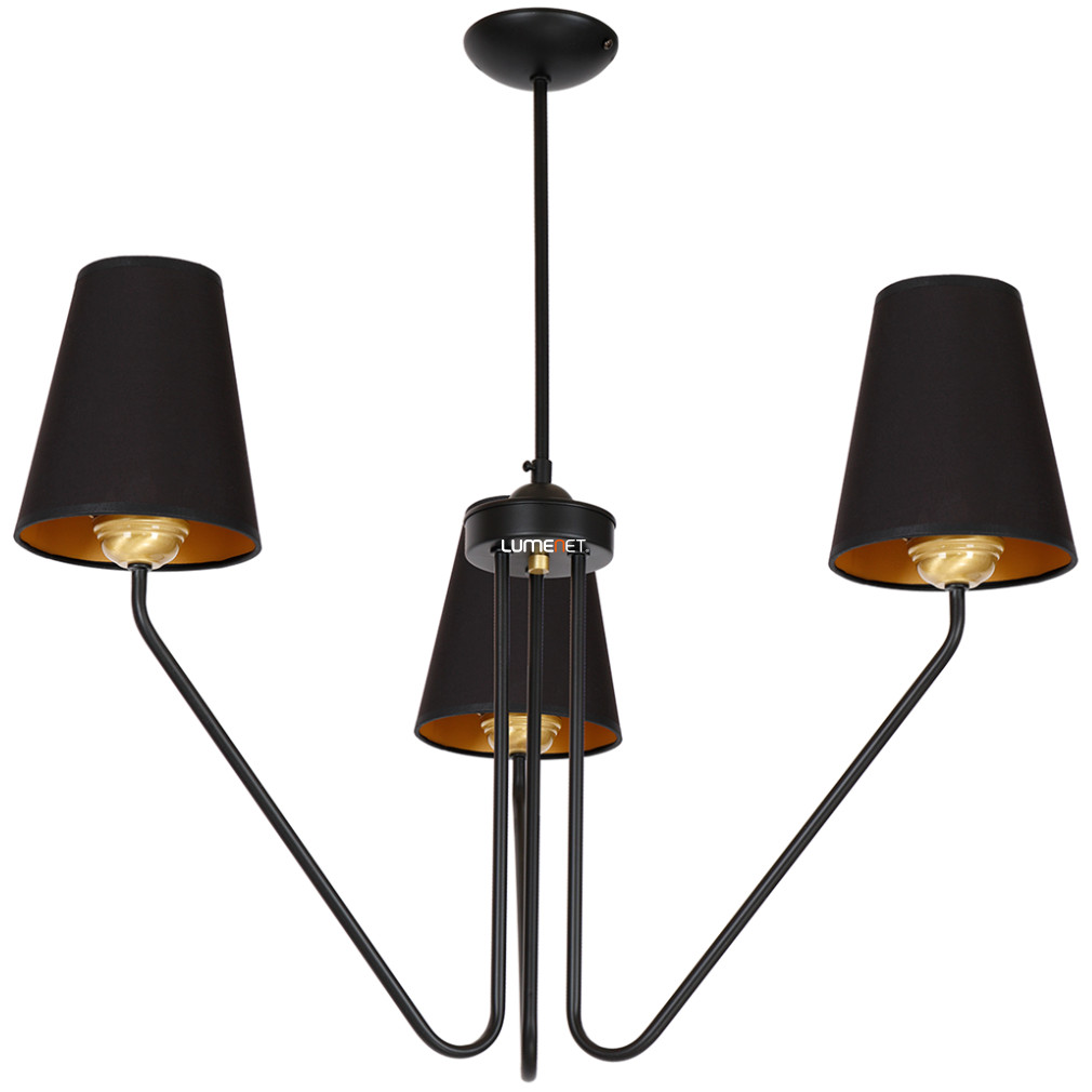Mennyezeti lámpa három foglalattal, fekete-aranyszínű (Victoria)