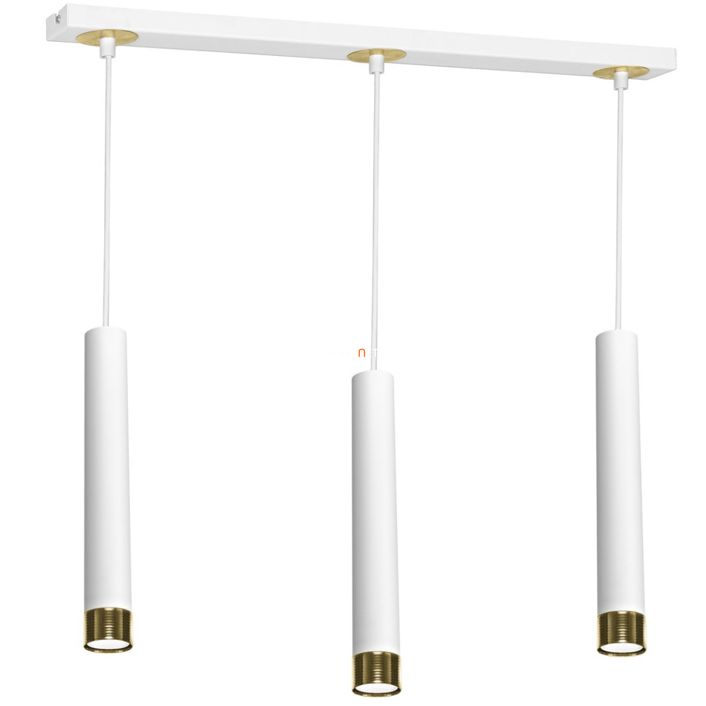 Függesztett lámpa három foglalattal, fehér-aranyszínű (Dani)
