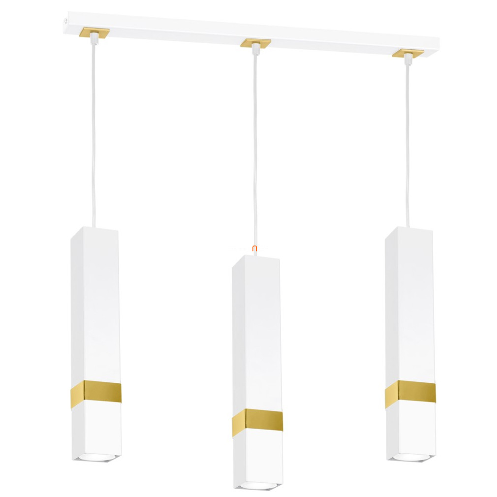 Függesztett lámpa három foglalattal, fehér-aranyszínű (Vidar)