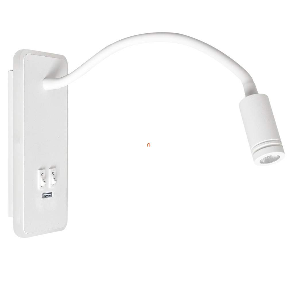 LED spotlámpa falra, USB kimenettel 9 cm, fehér színű (Base)