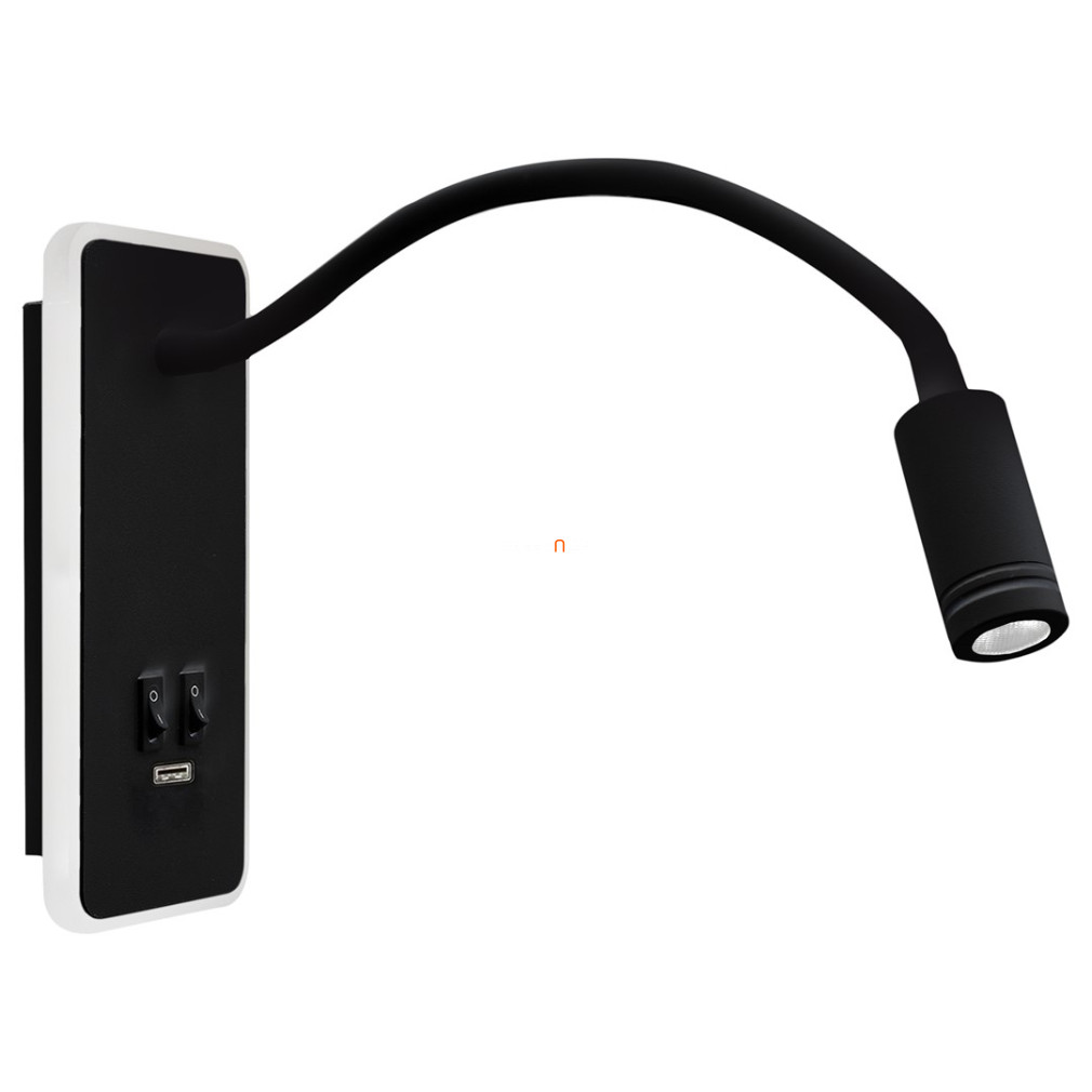 LED spotlámpa falra, USB kimenettel 9 cm, fekete (Base)