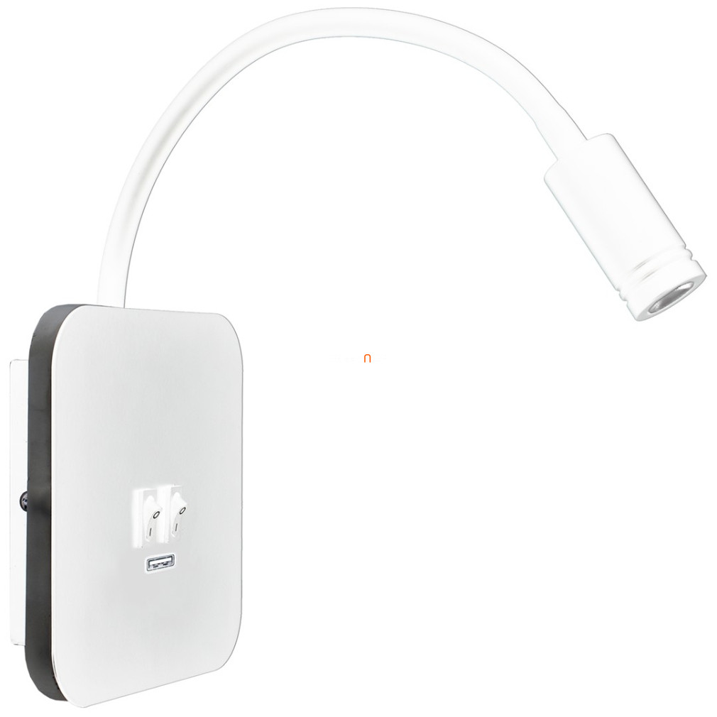 LED spotlámpa falra, USB kimenettel 14 cm, fehér színű (Base)