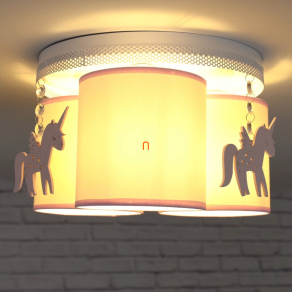   Unikornisos mennyezeti gyereklámpa, fehér-rózsaszín - Uni Milagro MLP6493