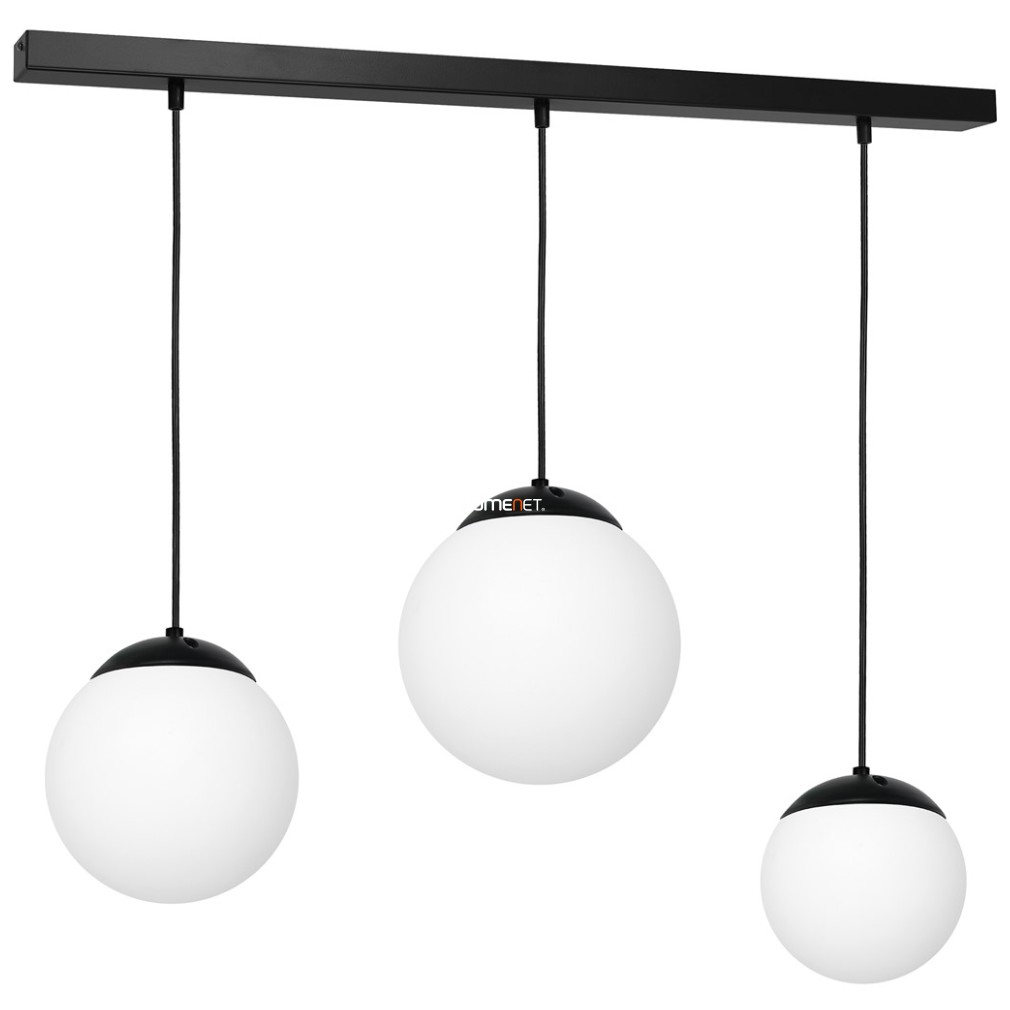 Függesztett lámpa három foglalattal, 60x20 cm, fekete-fehér színű (Lima)