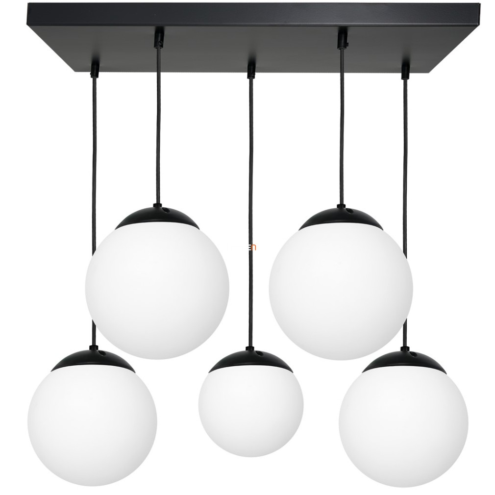 Függesztett lámpa öt foglalattal, 60x30 cm, fekete-fehér színű (Lima)