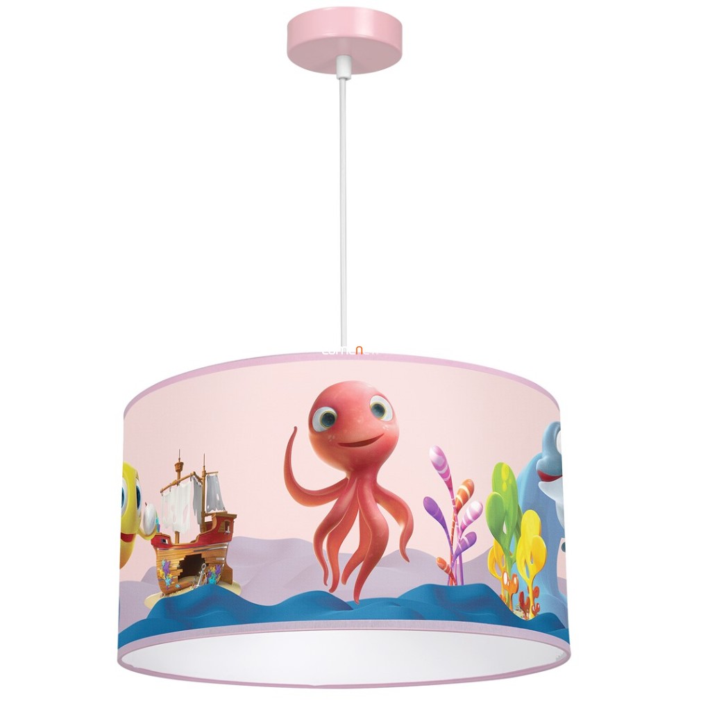 Polipos függesztett gyereklámpa, rózsaszín-színes (Oktopus Lola)
