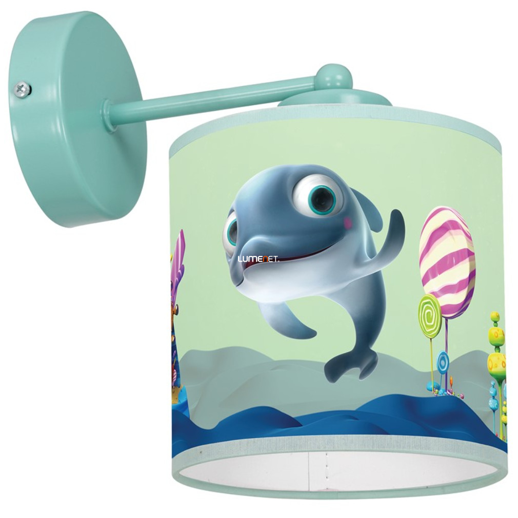 Fali gyereklámpa, kék-színes (Delfinka Finka)