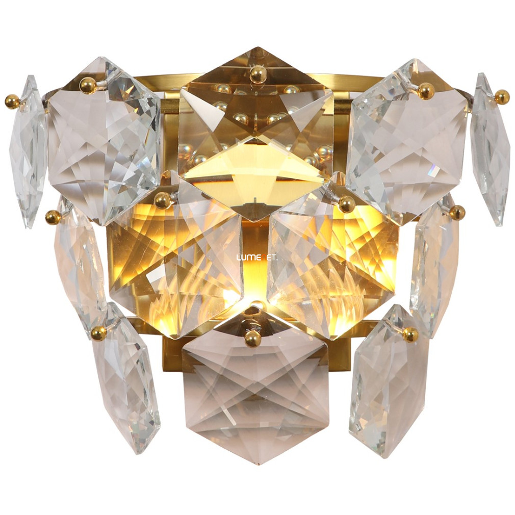 Fali kristály lámpa art deco stílusban, arany színű (Diana)