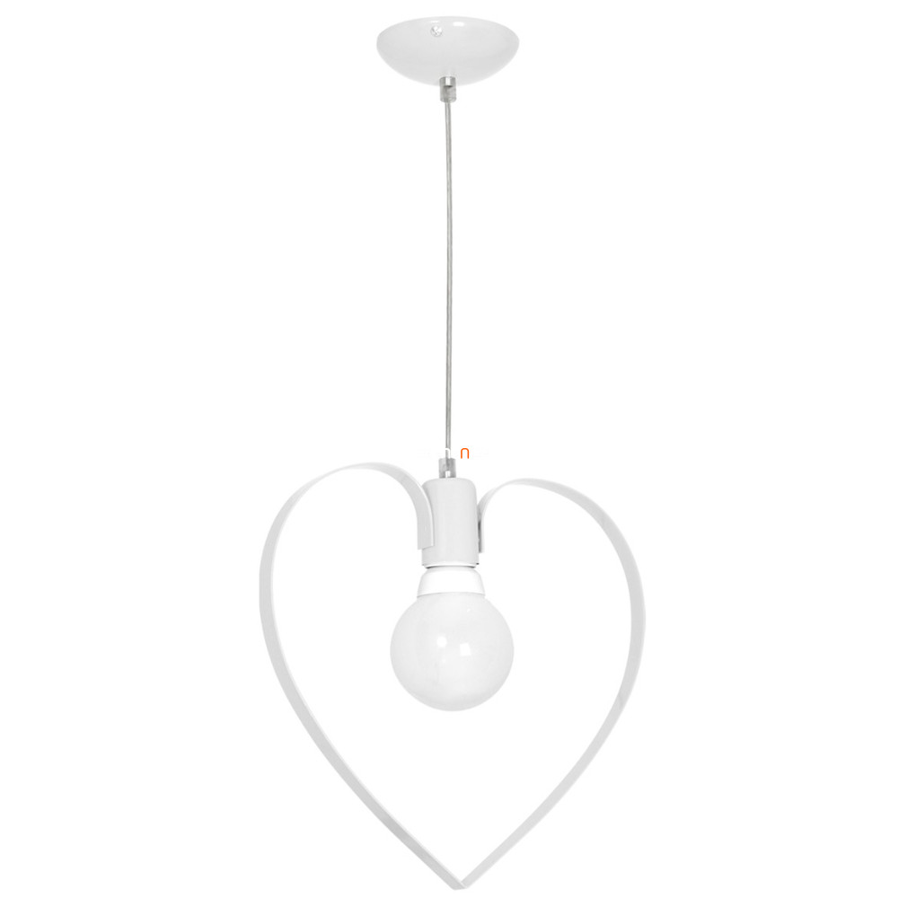 Szív alakú függesztett lámpa gyerekszobába, fehér színű (Amore)