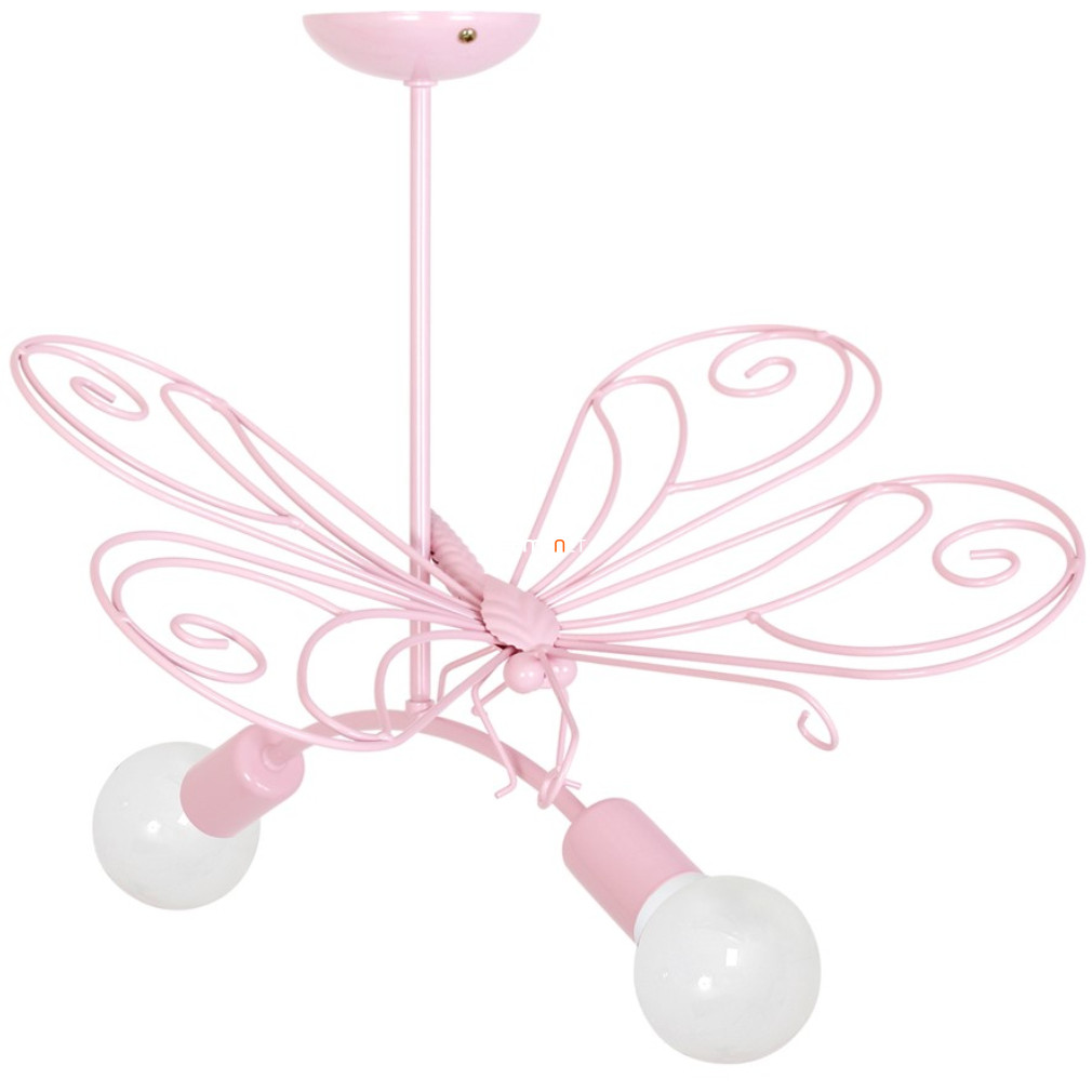 Rózsaszín pillangós mennyezeti lámpa két foglalattal (Butterfly)