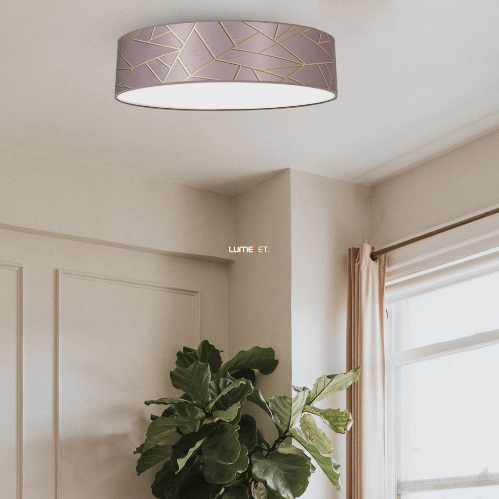 Mennyezeti lámpa három foglalattal, 60 cm, rózsaszín-aranyszínű (Ziggy)