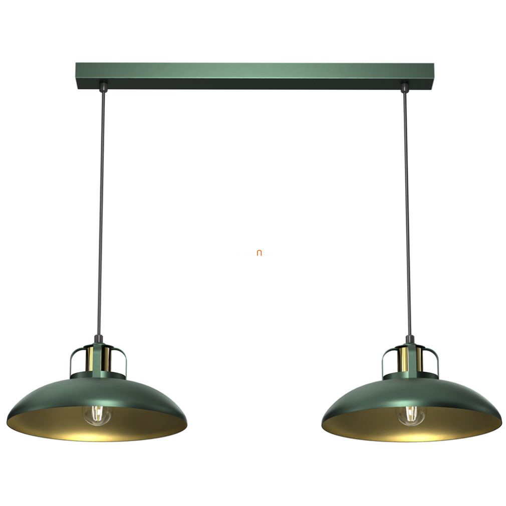Függesztett lámpa két foglalattal, zöld színű (Felix)