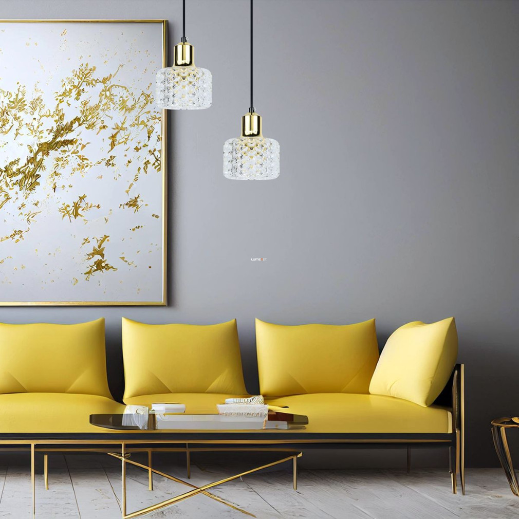 Glamour függesztett lámpa arany színben (Lumi)