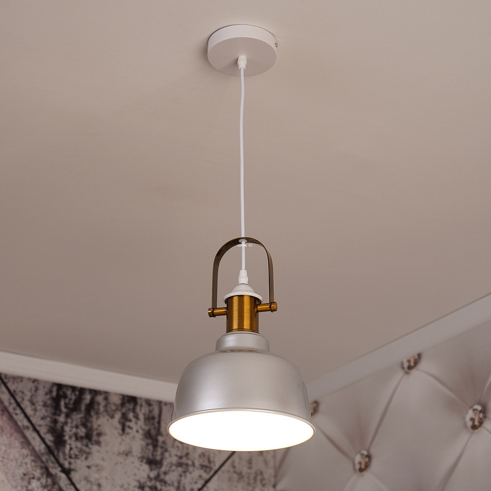 Szürke függesztett lámpa loft stílusban, 23 cm (Zenit)
