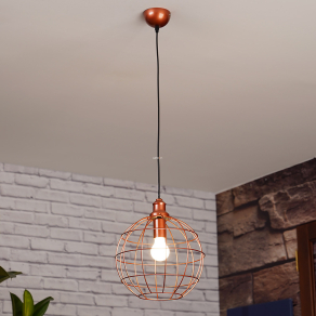   Függesztett gömb lámpa antik arany színben, nyitott burás - Viela GTV OS-VIEL3-61-DEC