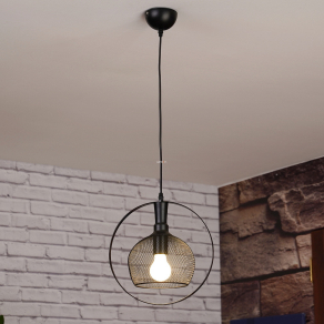   Necc függesztett lámpa fekete színben, kerettel - Xalis GTV OS-XAL1-10-DEC