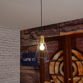   Függesztett lámpa, fekete-arany színben - Kaliope GTV OS-KAL-E27-11-DEC