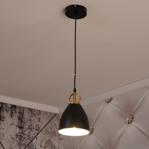   Fekete-arany színű függesztett lámpa, 16 cm - Kerala GTV OS-KERA-10-DEC