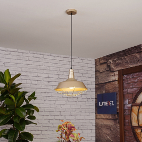   Arany színű függesztett lámpa 36 cm, indusztriális stílusban - Solen GTV OS-SOL2-40-DEC