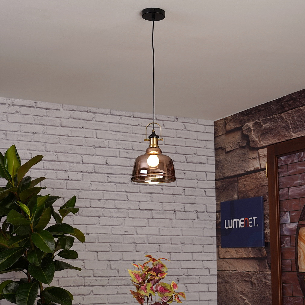 Borostyán függesztett lámpa, loft, üveg (Muscari 2)