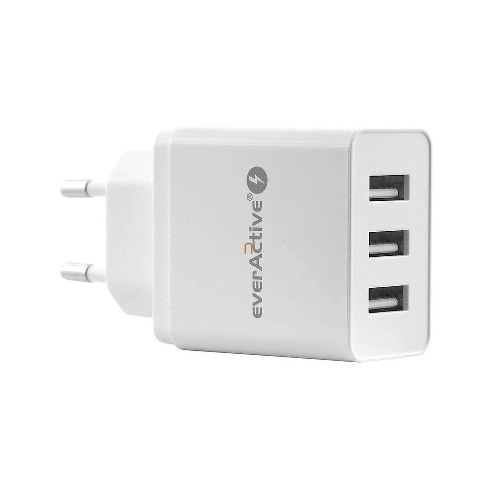 Everactive USB hálózati töltő adapter SC-300, 3x5V USB csatlakozó, 3.4A max, 2.4A/port