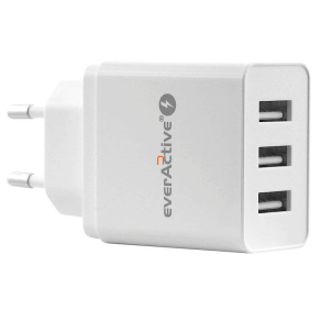   Everactive USB hálózati töltő adapter SC-300, 3x5V USB csatlakozó, 3.4A max, 2.4A/port