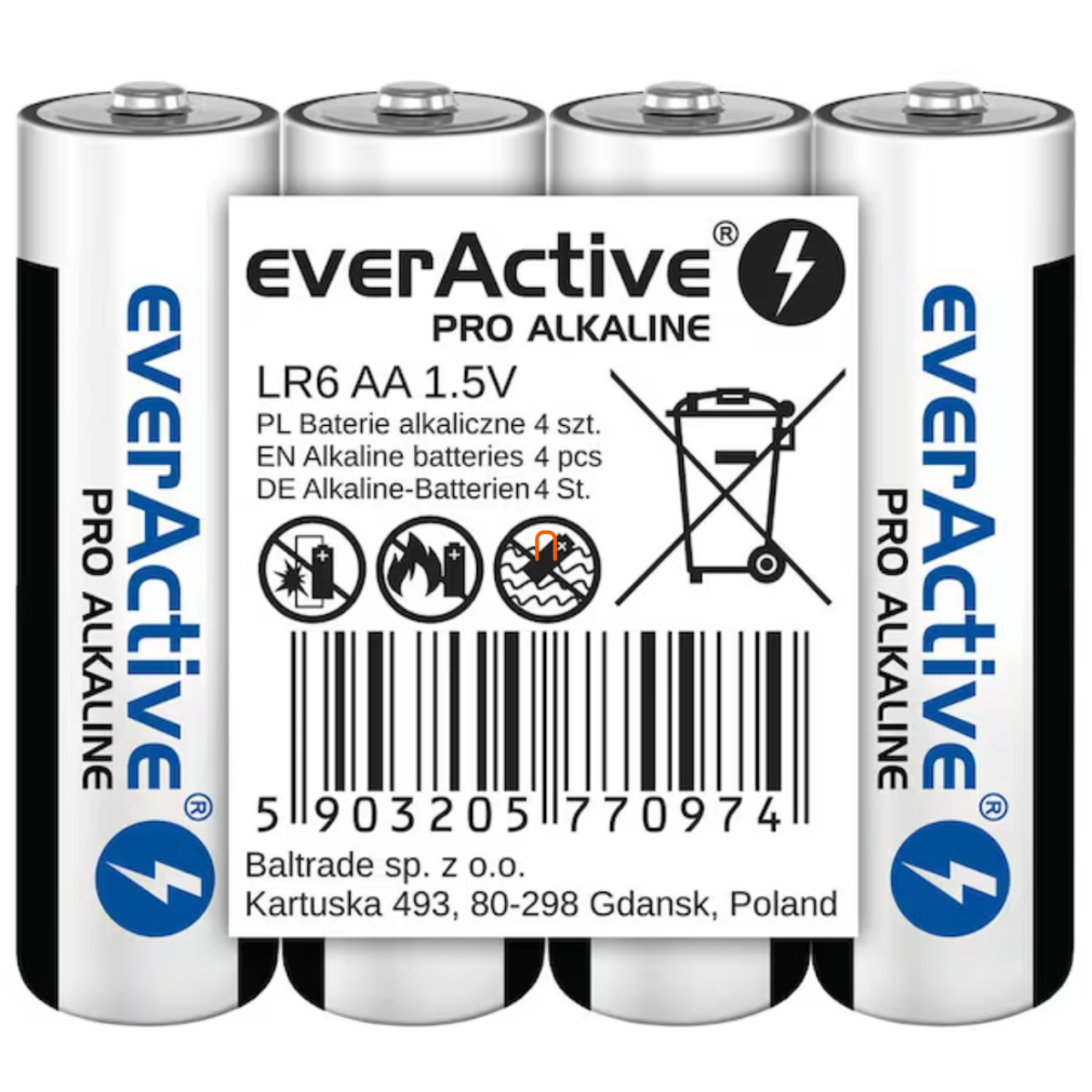 EverActive alkáli ceruza elem AA 1,5V 4 darabos (Pro)
