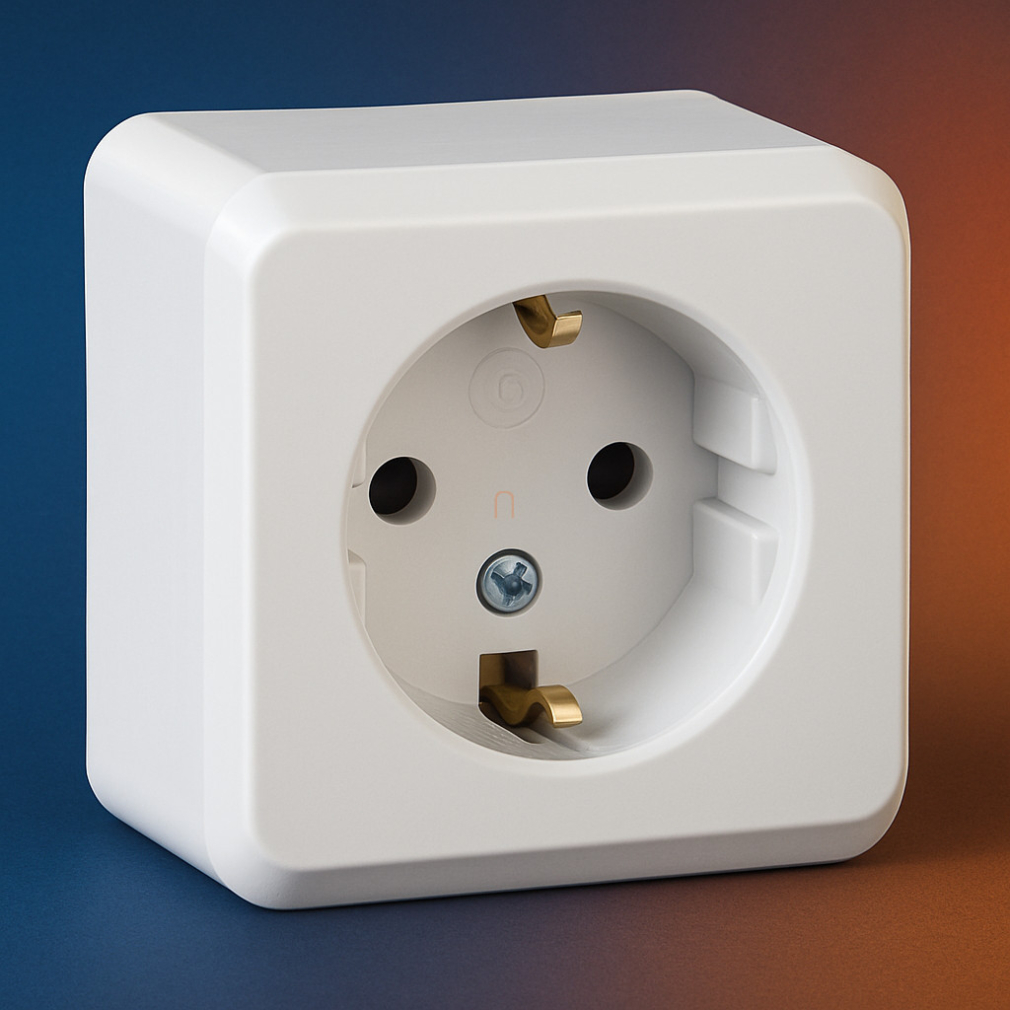 Schneider Electric Prima falon kívüli konnektor, kétpólusú dugalj, 16A, klasszikus fehér kivitel, WDE001080