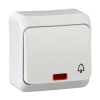 Schneider Electric Prima (IP 20) - WDE001015 - Egypólusú nyomó csengőjellel, jelzőfényes 10A, fehér