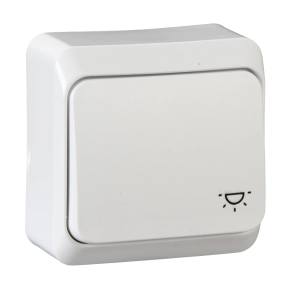 Schneider Electric Prima (IP 20) - WDE001013 - Egypólusú nyomó, lámpajellel, 10A, fehér