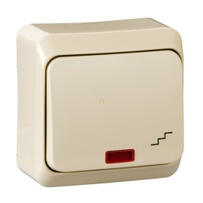   Schneider PRIMA 106 J Váltókapcsoló, jelzőfényes, 10AX, IP20 krém WDE001161