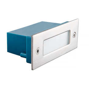   Kültéri falba építhető téglalap alakú LED lámpa, 0,6W, 4000K, 10lm, nikkel - Taxi Kanlux 26463