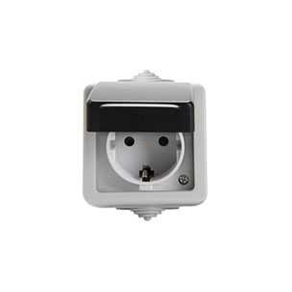 TEKNO 05-1240-143 fekete Schuko dugalj gyermekvédelemmel IP54 16A  Kanlux 27130