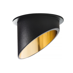   Süllyesztett mennyezeti spot lámpa fekete/arany színben, foglalat nélkül - Spag Kanlux 27324